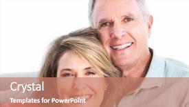  Presentation with seniors - Audience pleasing presentation consisting of retire familile - happy seniors couple in love backdrop and a coral colored foreground