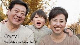  Presentation with grandparents - Audience pleasing PPT layouts consisting of retire familile - portrait of grandparents and grandson backdrop and a light gray colored foreground