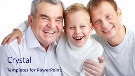 Presentation with grandfather - Audience pleasing PPT theme consisting of retire familile - portrait of joyful father grandfather backdrop and a sky blue colored foreground