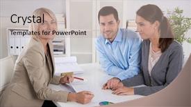  Presentation with meeting - PPT theme with retire scheme - professional business meeting young couple background and a mint green colored foreground