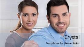  Presentation with married couple - Presentation theme consisting of retire scheme - young married couple background and a light blue colored foreground