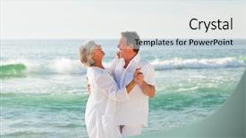  Presentation with dance beautiful couple dancing ballroom - Audience pleasing presentation theme consisting of insole is used for fitted to crack down unusable backdrop and a sky blue colored foreground