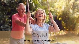  Presentation with swing - Slide set having retired-couple-having-fun background and a coral colored foreground