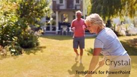  Presentation with cold drink - Presentation theme featuring retired-man-bringing-cold-drink background and a yellow colored foreground