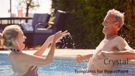  Presentation with splashing - Theme featuring retired-senior-couple-relaxing background and a coral colored foreground