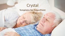  Presentation with senior citizen - PPT theme with retired senior couple sleeping background and a sky blue colored foreground