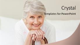  Presentation with walking - Audience pleasing slides consisting of retired woman with her walking backdrop and a soft green colored foreground