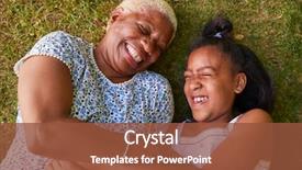  Presentation with gray black illustrated - Amazing slide deck having retirement - black girl and grandmother lying backdrop and a tawny brown colored foreground