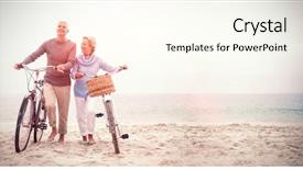  Presentation with bicycles - PPT theme consisting of retirement - full length of senior couple background and a cream colored foreground