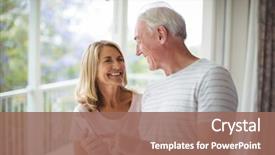  Presentation with happy retirement - Amazing presentation theme having retirement - happy senior couple interacting backdrop and a coral colored foreground