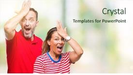  Presentation with death in loving memory - Theme having retirement - middle age hispanic couple background and a soft green colored foreground