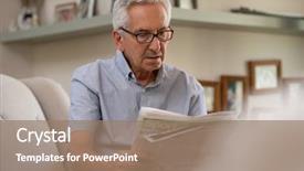  Presentation with bad news - Audience pleasing slide deck consisting of retirement - portrait of elderly man reading backdrop and a coral colored foreground