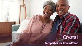  Presentation with retirement - Beautiful PPT layouts featuring retirement - portrait of loving senior couple backdrop and a tawny brown colored foreground
