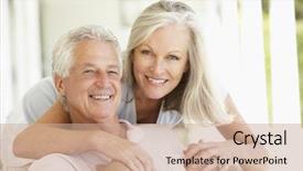  Presentation with senior couple - Audience pleasing slide deck consisting of retirement - portrait of romantic senior couple backdrop and a coral colored foreground