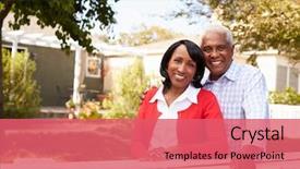  Presentation with senior couple - Colorful theme enhanced with retirement - senior black couple look backdrop and a coral colored foreground