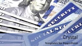  Presentation with retirment - Beautiful slide set featuring retirement - social security cards for identification backdrop and a teal colored foreground