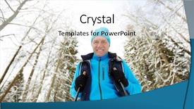  Presentation with winter forest - Audience pleasing slides consisting of retirement age - happy active mature man backdrop and a white colored foreground