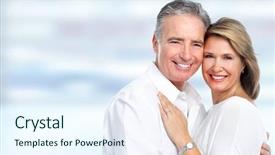  Presentation with active seniors senior couple - Cool new PPT theme with retirement age - happy senior couple backdrop and a  colored foreground