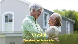  Presentation with senior couple - PPT layouts consisting of retirement age - smiling senior couple embracing background and a  colored foreground