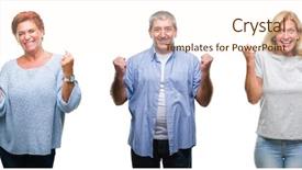  Presentation with sales forecast people behind success - Colorful PPT theme enhanced with retirement celebration - collage of group of middle backdrop and a cream colored foreground