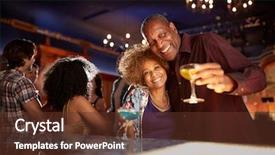  Presentation with retirement celebration - PPT theme featuring retirement celebration - portrait of senior couple drinking background and a tawny brown colored foreground