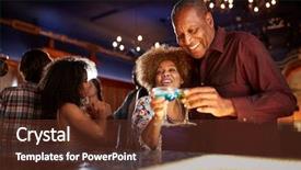  Presentation with retirement celebration - Colorful PPT theme enhanced with retirement celebration - portrait of senior couple drinking backdrop and a tawny brown colored foreground