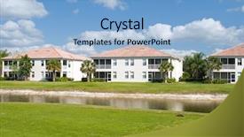  Presentation with retirement golf - Audience pleasing presentation theme consisting of senior housing - retirement community condos backdrop and a light blue colored foreground