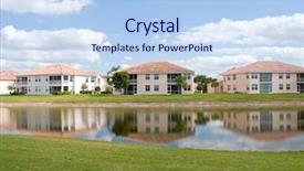  Presentation with retirement golf - Audience pleasing presentation theme consisting of retirement community condos backdrop and a light blue colored foreground