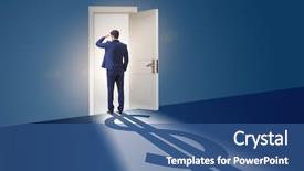  Presentation with shadow of a caravan - Amazing slide deck having retirement exit - businessman casting shadow in dollar backdrop and a ocean colored foreground