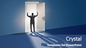  Presentation with moving news casting - PPT layouts consisting of retirement exit - businessman casting shadow in dollar background and a  colored foreground