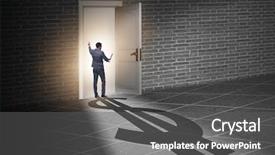  Presentation with shadow - Slide set having retirement exit - businessman casting shadow in dollar background and a gray colored foreground