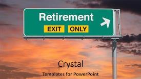  Presentation with freeway - Beautiful presentation featuring retirement exit only freeway sign backdrop and a coral colored foreground