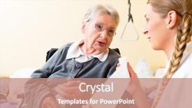  Presentation with bandaging - Colorful PPT layouts enhanced with retirement home bandaging a wound backdrop and a coral colored foreground