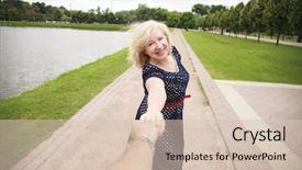  Presentation with old man - Beautiful PPT theme featuring retirement invitation - old happy woman in blue backdrop and a lemonade colored foreground