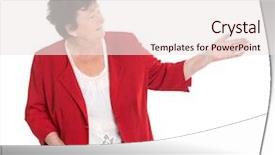  Presentation with invitation - Amazing PPT theme having retirement invitation - satisfied female senior presenting backdrop and a  colored foreground
