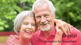  Presentation with senior couple - Cool new PPT theme with three witches are sitting backdrop and a dark gray colored foreground