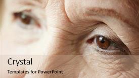  Presentation with sadness - Theme enhanced with retirement ladies - retired woman with tired glance background and a coral colored foreground