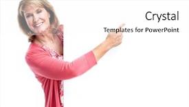  Presentation with communication skills training banner training - Slides featuring retirement ladies - senior smiling woman with banner background and a white colored foreground