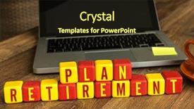  Presentation with retirement - Beautiful presentation design featuring retirement plan written backdrop and a wine colored foreground