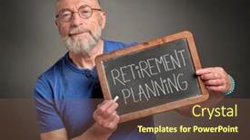  Presentation with retirement planning - PPT theme consisting of retirement-planning-sign-senior-man background and a tawny brown colored foreground