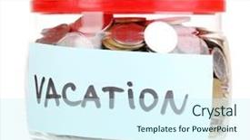  Presentation with retirement - Presentation design with retirement saving - glass bank for tips background and a  colored foreground