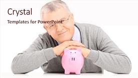  Presentation with imf world bank - PPT layouts consisting of retirement saving - satisfied mature gentleman posing background and a sky blue colored foreground