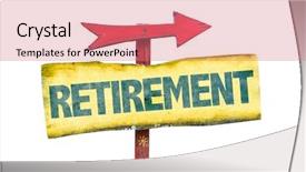  Presentation with retirement - Amazing presentation theme having retirement sign isolated on white backdrop and a coral colored foreground