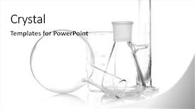  Presentation with glassware - PPT theme with retorts - clean laboratory glassware on white background and a white colored foreground