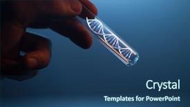  Presentation with dna molecule - Theme with retorts - dna molecule in glass tube background and a ocean colored foreground