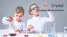  Presentation with xray tube - Colorful slide deck enhanced with retorts - little boy pouring liquid backdrop and a light gray colored foreground