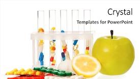  Presentation with test tubes - Cool new slide set with retorts - test tubes with colorful pills backdrop and a white colored foreground