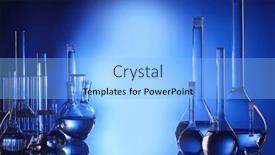  Presentation with lab test - Slide set having retort-flask-dropper-test-tube background and a light blue colored foreground