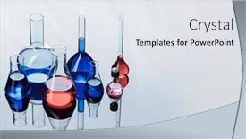  Presentation with lab test - PPT layouts consisting of retort-flask-dropper-test-tube background and a sky blue colored foreground