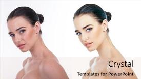  Presentation with aging skin - Cool new PPT theme with retouching beauty treatment skin backdrop and a lemonade colored foreground